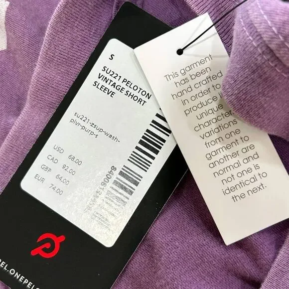 Peloton Short Sleeve Purple Vintage Cotton T-shirt Make Your Mark Small NWT - Picture 8 of 8